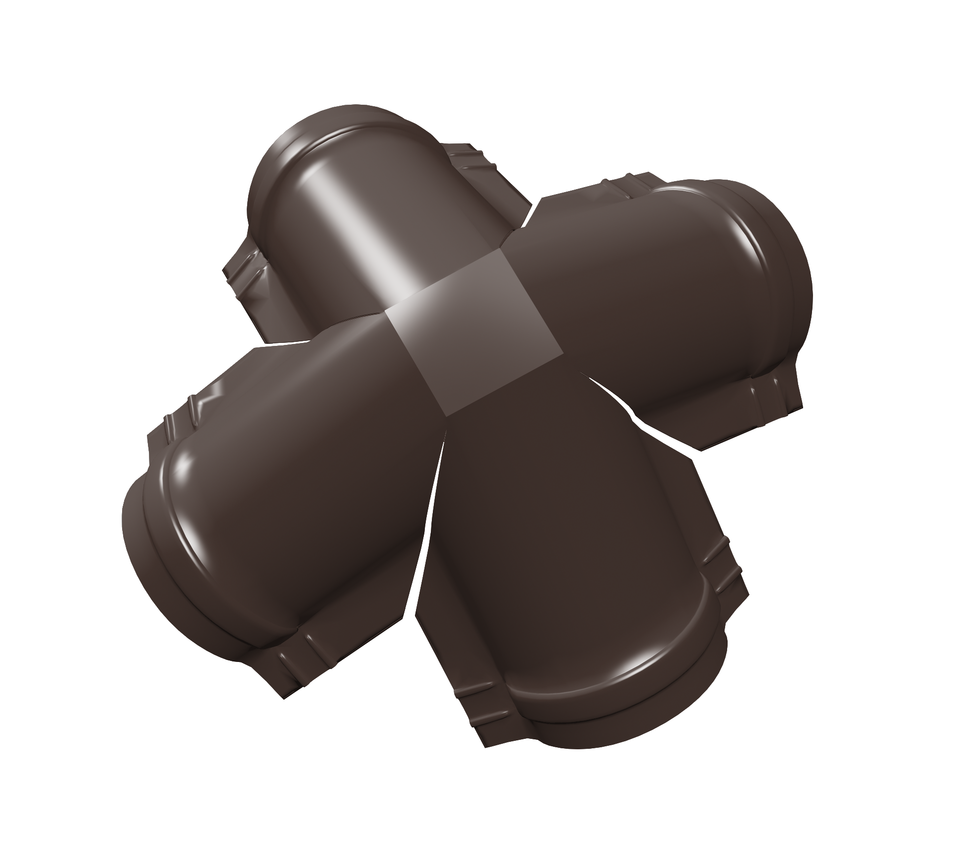 Четверник конька полукруглого 0,5 Rooftop Бархат с пленкой RAL 8017 шоколад