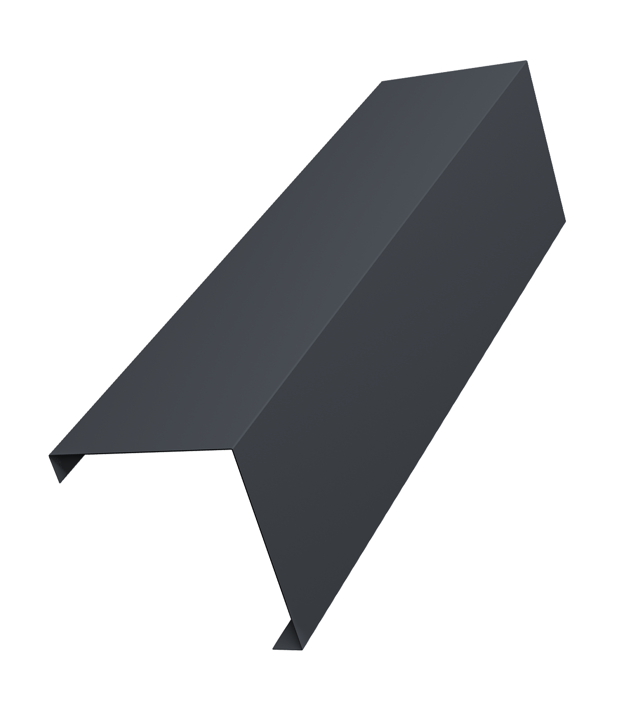 Декоративная накладка на столб универсальная угловая 62х55 для забора жалюзи 0,45 Drap TwinColor RAL 7024 мокрый асфальт (1,8м)