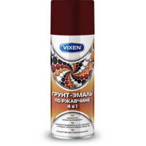 Грунт-эмаль по ржавчине VIXEN 4в1 винно-красный (RAL 3005) аэрозоль 520мл (VX-513005)