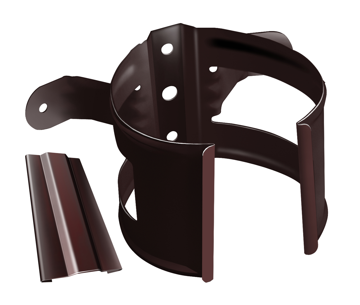 Кронштейн трубы на дерево GL PU 90 мм RAL 8017 шоколад