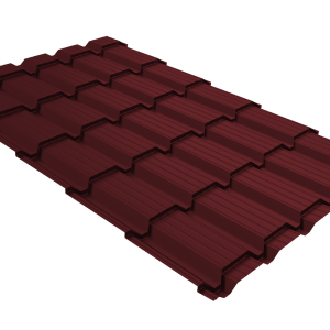 Металлочерепица "Квадро профи (Верховье)" ("Quadro Profi") v01 0,5 Satin RAL 3005 красное вино