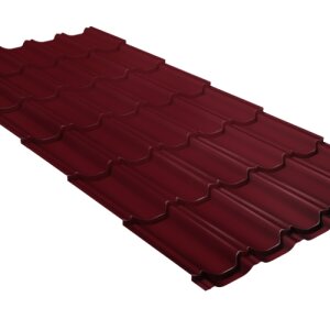 Металлочерепица "Квинта плюс" ("Kvinta plus") 0,5 Satin RAL 3005 красное вино