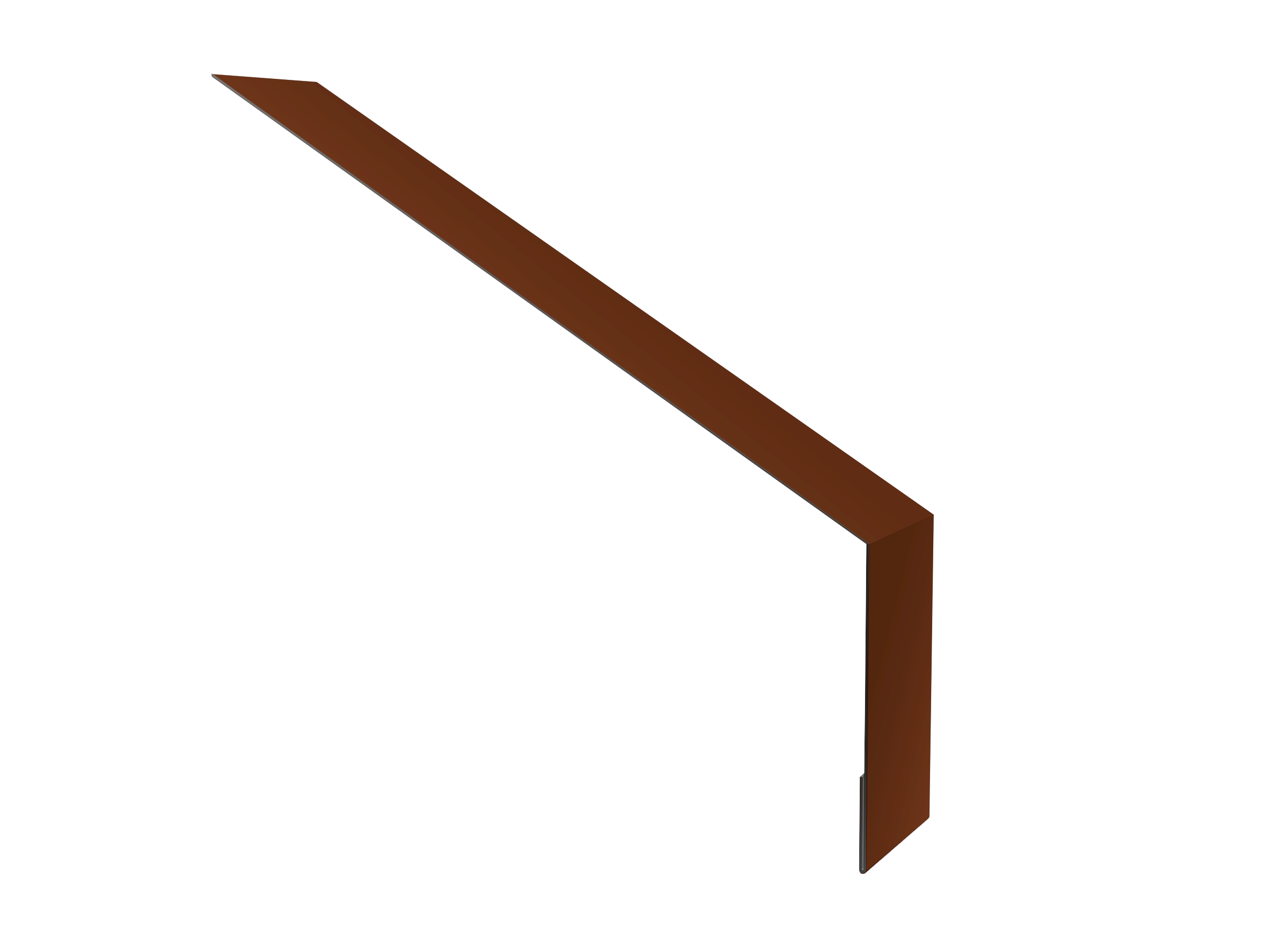 Планка карнизная для мягкой кровли 135х50 0,5 Satin с пленкой RAL 3009 оксидно-красный (2м)