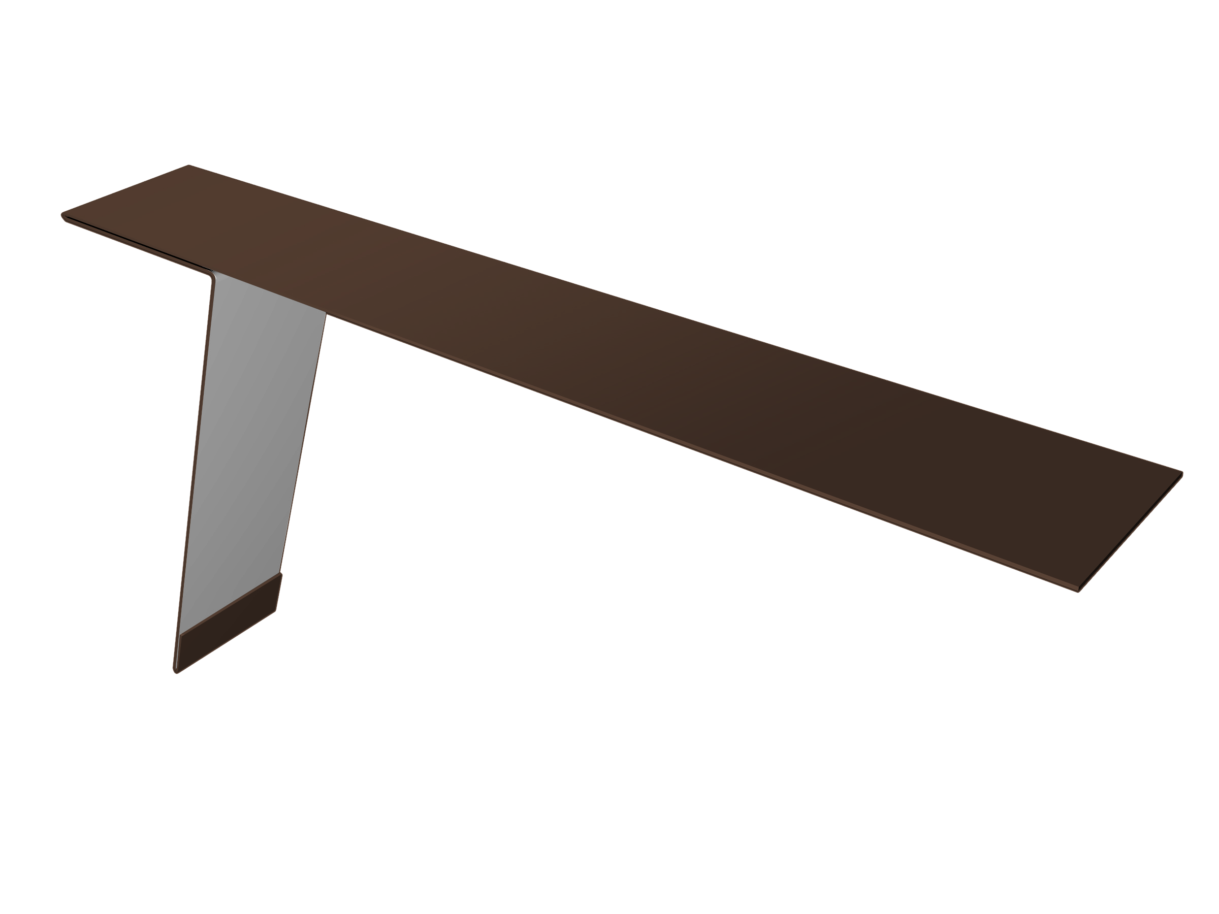 Планка карнизная фальц 130х80 0,5 Satin с пленкой RAL 8017 шоколад (2м)