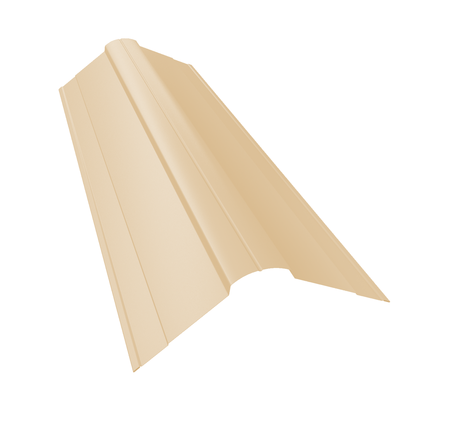 Планка конька фигурного 100x100 0,5 Satin с пленкой RAL 1015 светлая слоновая кость (2м)