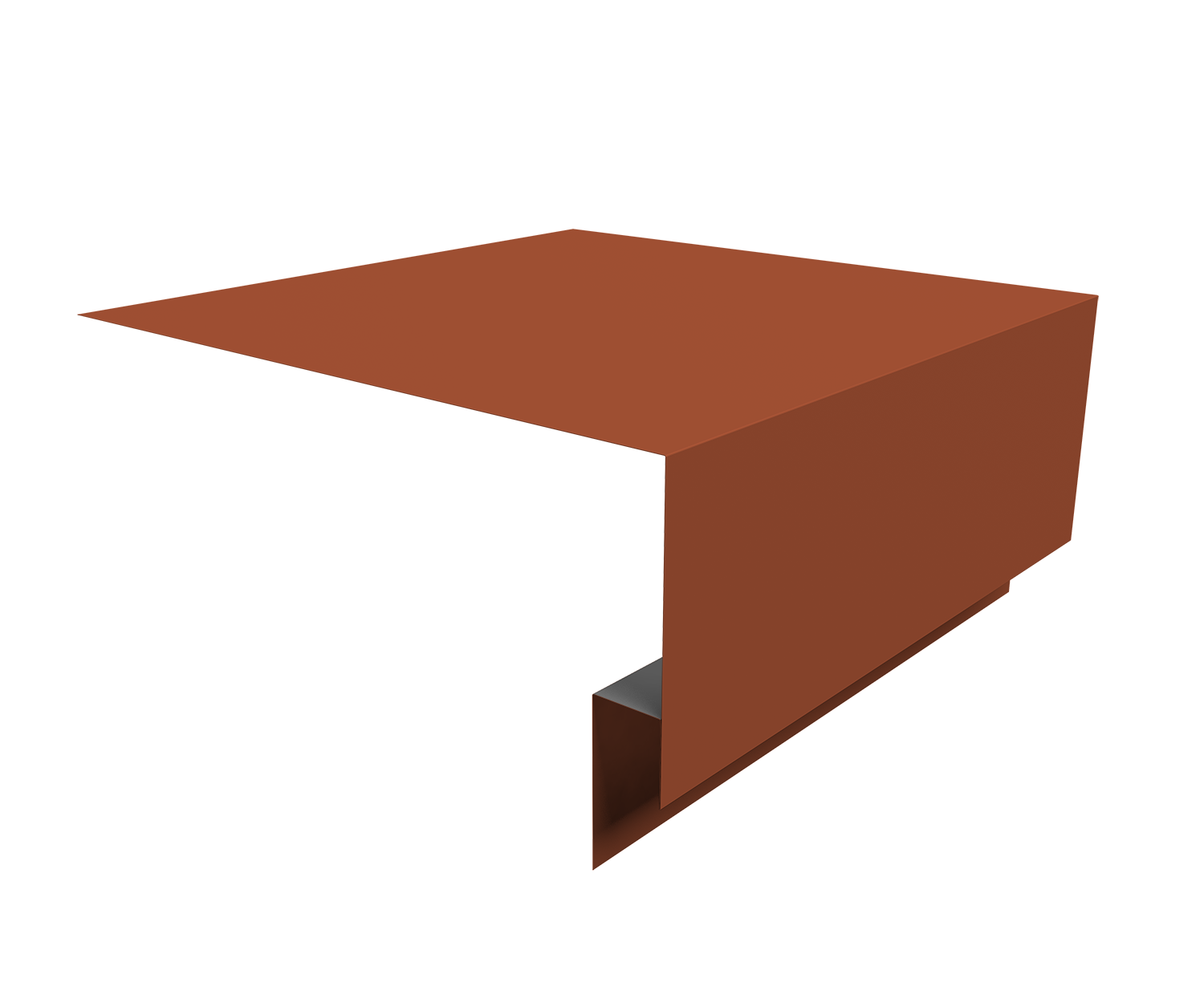 Планка околооконная сложная 250х75х18 (j-фаска) 0,5 Satin с пленкой RAL 8004 терракота (2м)