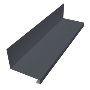 Планка примыкание нижнее к трубе фальц Grand Line 0,5 Satin с пленкой RAL 7024 мокрый асфальт (2м)