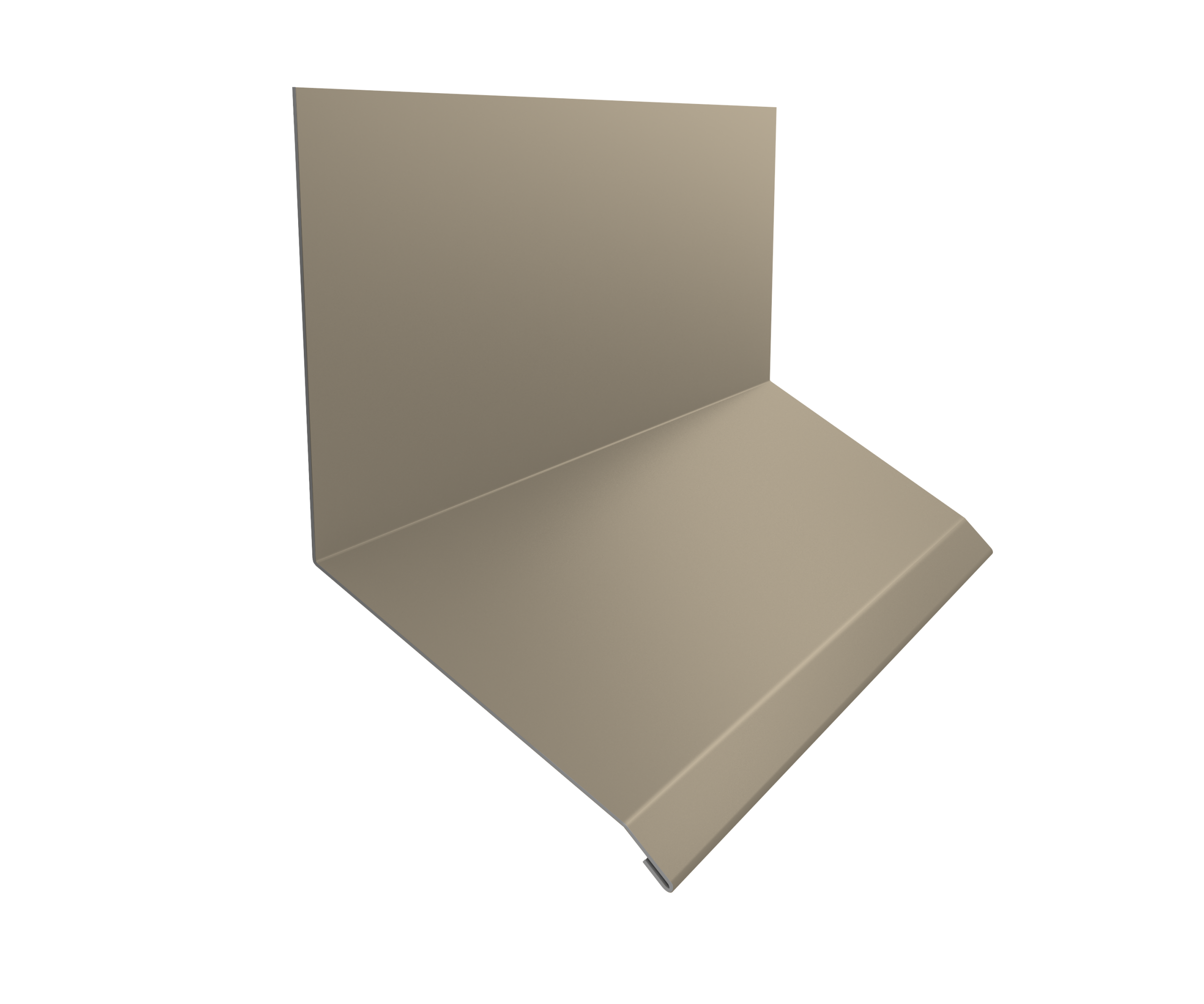 Планка примыкание верхнее к стене фальц 150х130х20 0,5 Satin с пленкой RAL 1015 светлая слоновая кость (2м)