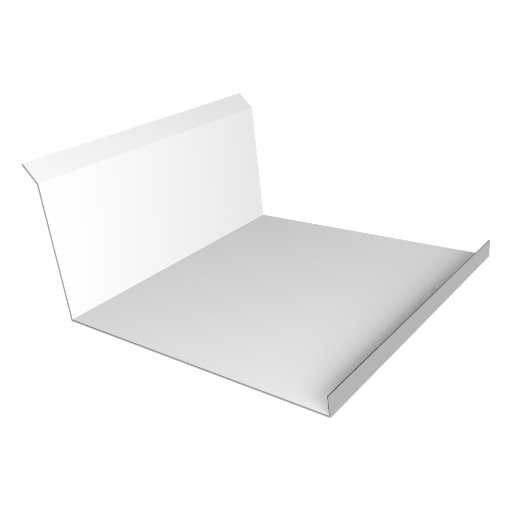 Планка примыкания нижняя 20х122х260х15 0,5 Satin с пленкой RAL 9003 сигнальный белый (2м)