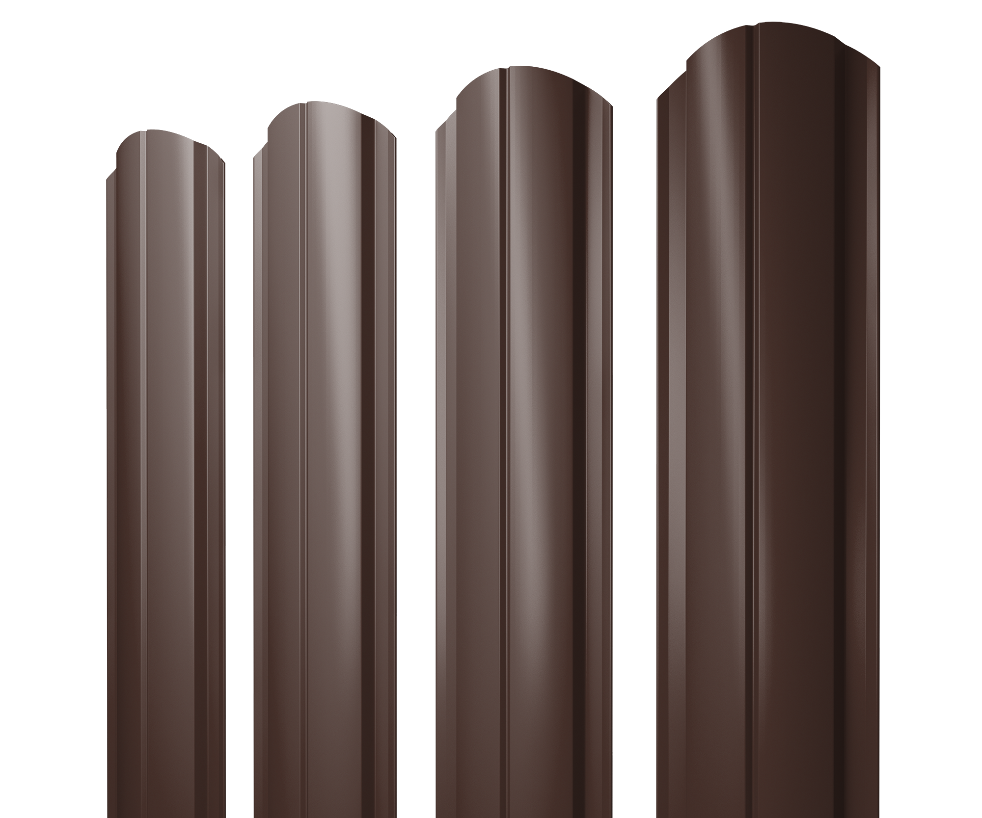 Штакетник Полукруглый Slim фигурный 0,5 PurLite Matt RAL 8017 шоколад