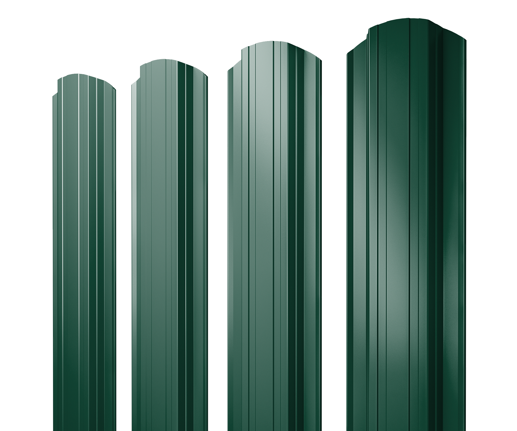 Штакетник Прямоугольный фигурный 0,45 PE-Double RAL 6005 зеленый мох