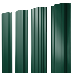 Штакетник Прямоугольный с прямым резом 0,45 PE-Double RAL 6005 зеленый мох