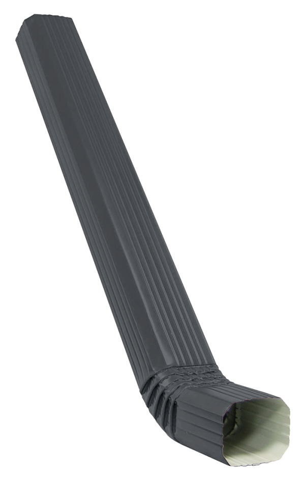 Труба прямоугольная с коленом Vortex 1м RAL 7024