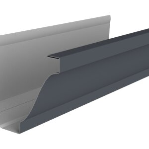 Желоб прямоугольный Vortex Lite 130мм 3м PE RAL 7024 мокрый асфальт