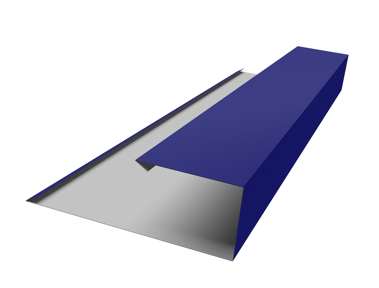 Планка торцевая страховочная 0,45 PE с пленкой RAL 5002 ультрамариново-синий (3м)