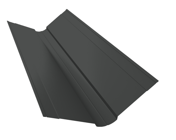 Планка ендовы верхней фигурной 150x150 0,45 Drap ST RAL 7016 антрацитово-серый (2м)