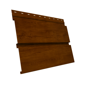 Софит металлический Квадро Брус без перфорации 0,45 Print-Double Premium с пленкой Golden Wood Intense F