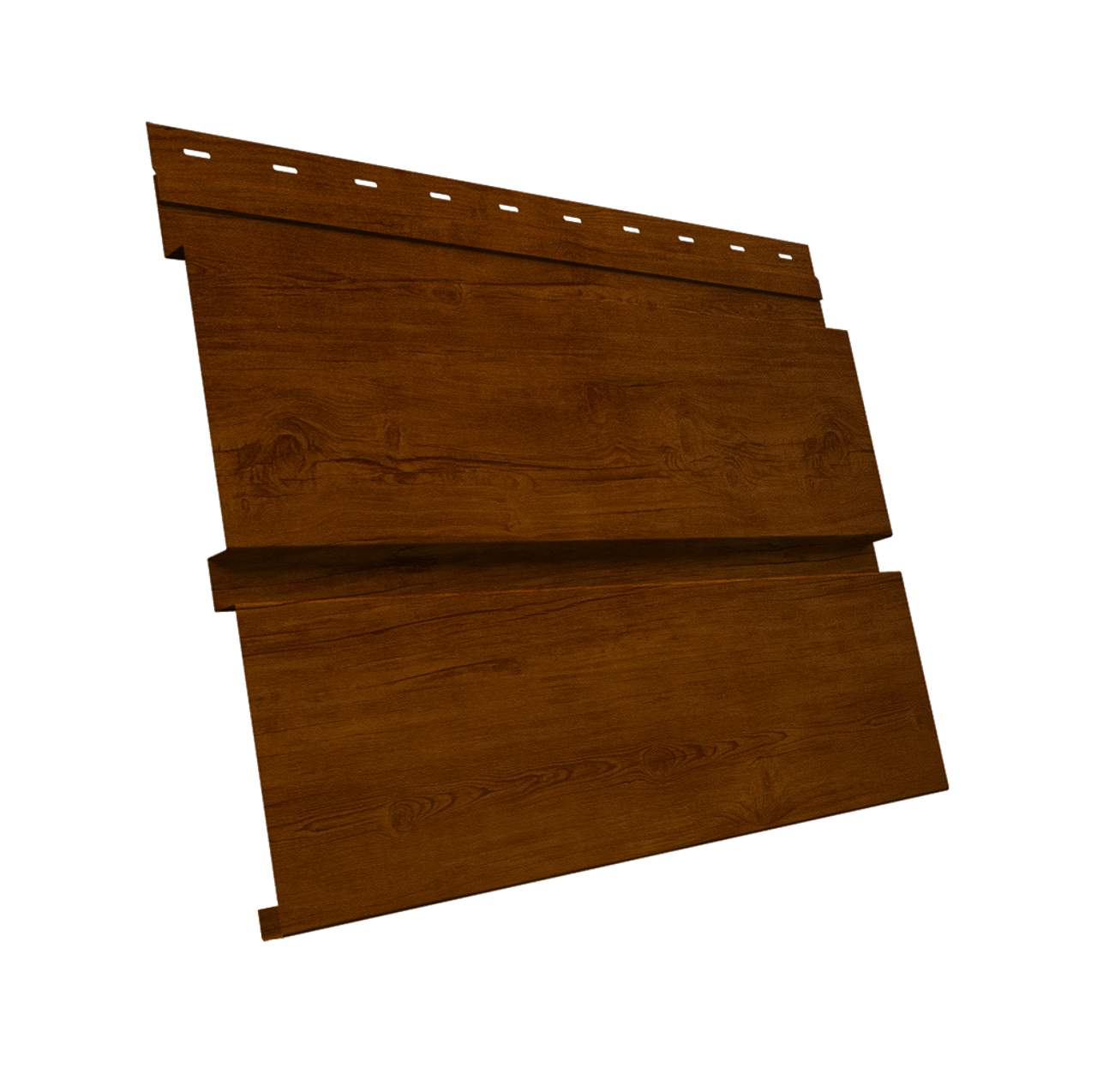 Софит металлический Квадро Брус без перфорации 0,45 Print-Double Premium с пленкой Golden Wood Intense F