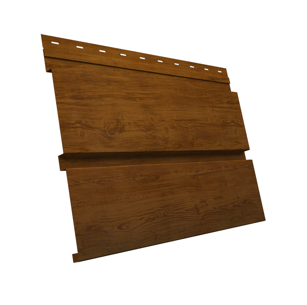 Софит металлический Квадро Брус без перфорации 0,45 Print Elite с пленкой Golden Wood TwinColor