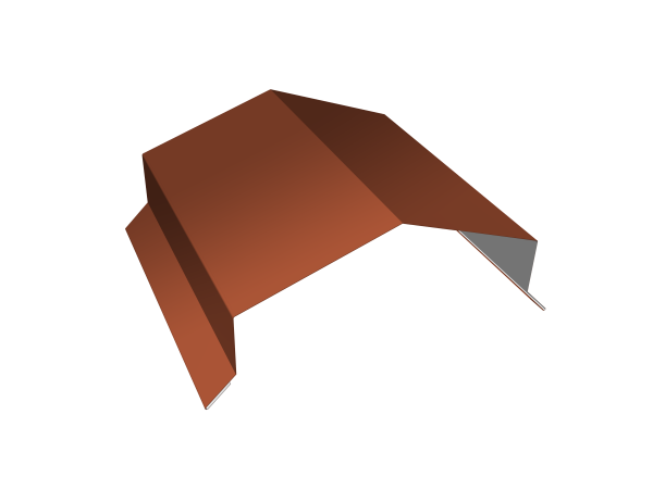 Парапетная крышка угольная 150мм 0,5 Satin с пленкой RAL 8004 терракота (2м)