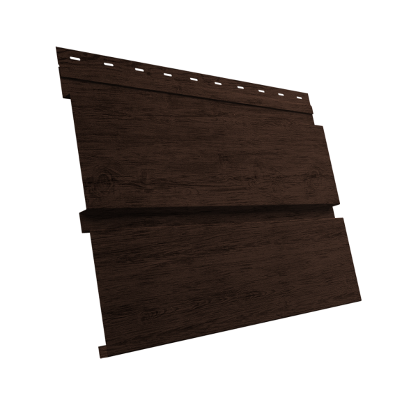 Софит металлический Квадро Брус без перфорации 0,45 Print-Double Premium с пленкой Antique Wood