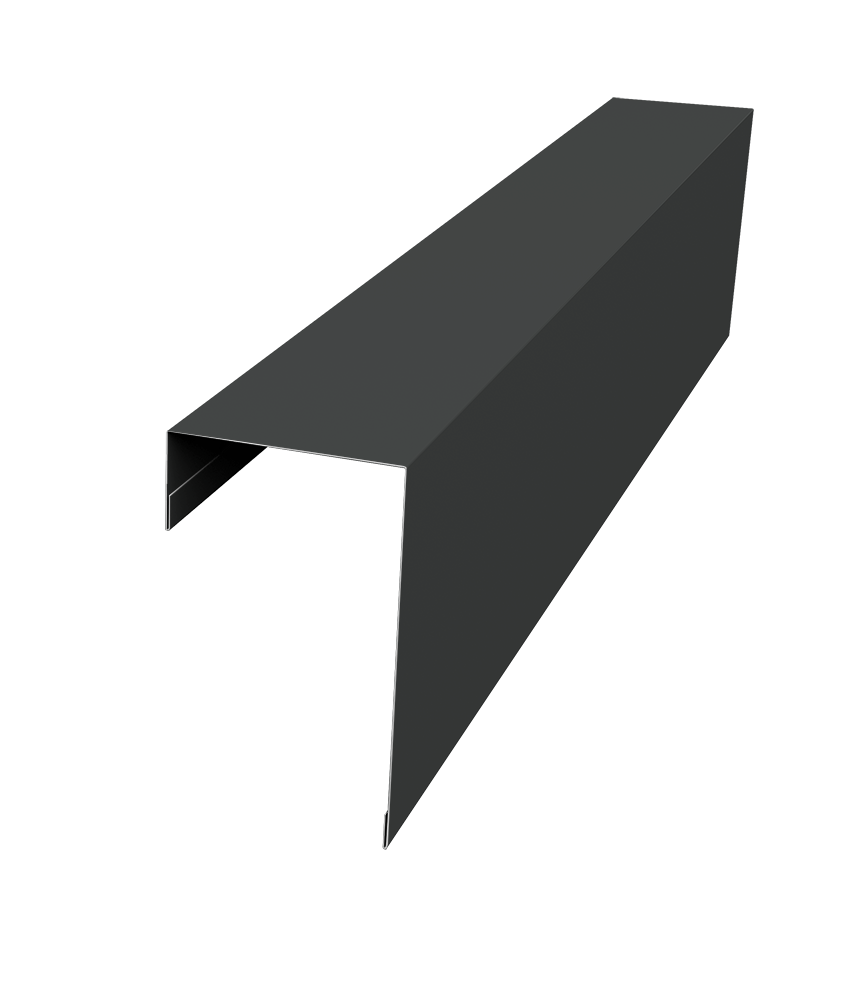 Планка торцевая фасадная фальц 65мм 0,45 PE-Double с пленкой RAL 7016 антрацитово-серый (3м)