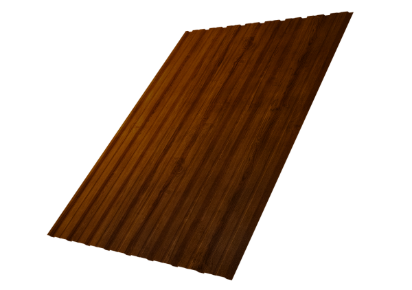 Профнастил С10B 0,45 Print-Double Premium с пленкой Golden Wood Intense F