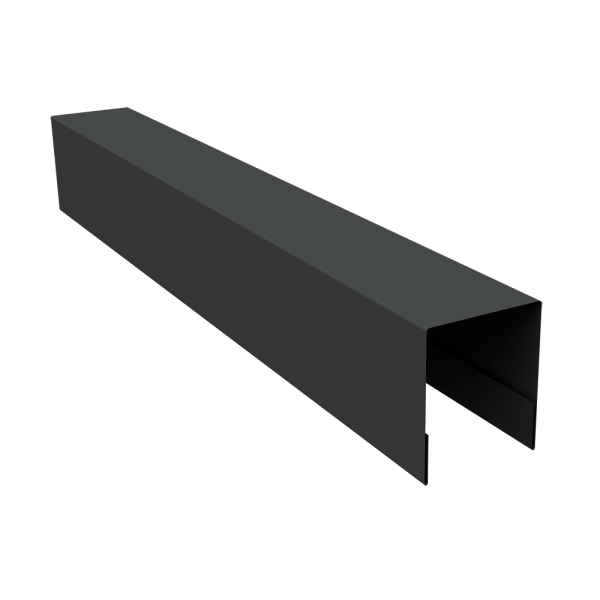 Планка боковая для забора из сайдинга ЭкоБрус 0,5 Velur X RAL 7016 антрацитово-серый (3м)
