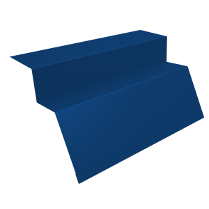 Планка карнизная для металлочерепицы квинта Uno 0,5 Satin с пленкой RAL 5005 сигнальный синий (3м)