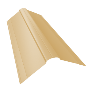Планка конька фигурного 150x150 0,4 PE с пленкой RAL 1014 слоновая кость (2м)