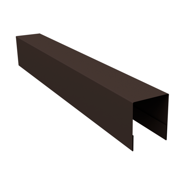 Планка боковая для забора из сайдинга (Квадро брус, Вертикаль) 0,45 PE-Double RR 32 темно-коричневый (2м)