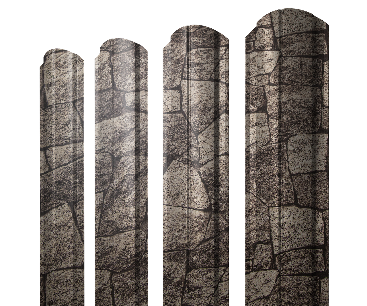 Штакетник Полукруглый Slim фигурный 0,45 Print Elite King Stone TwinColor