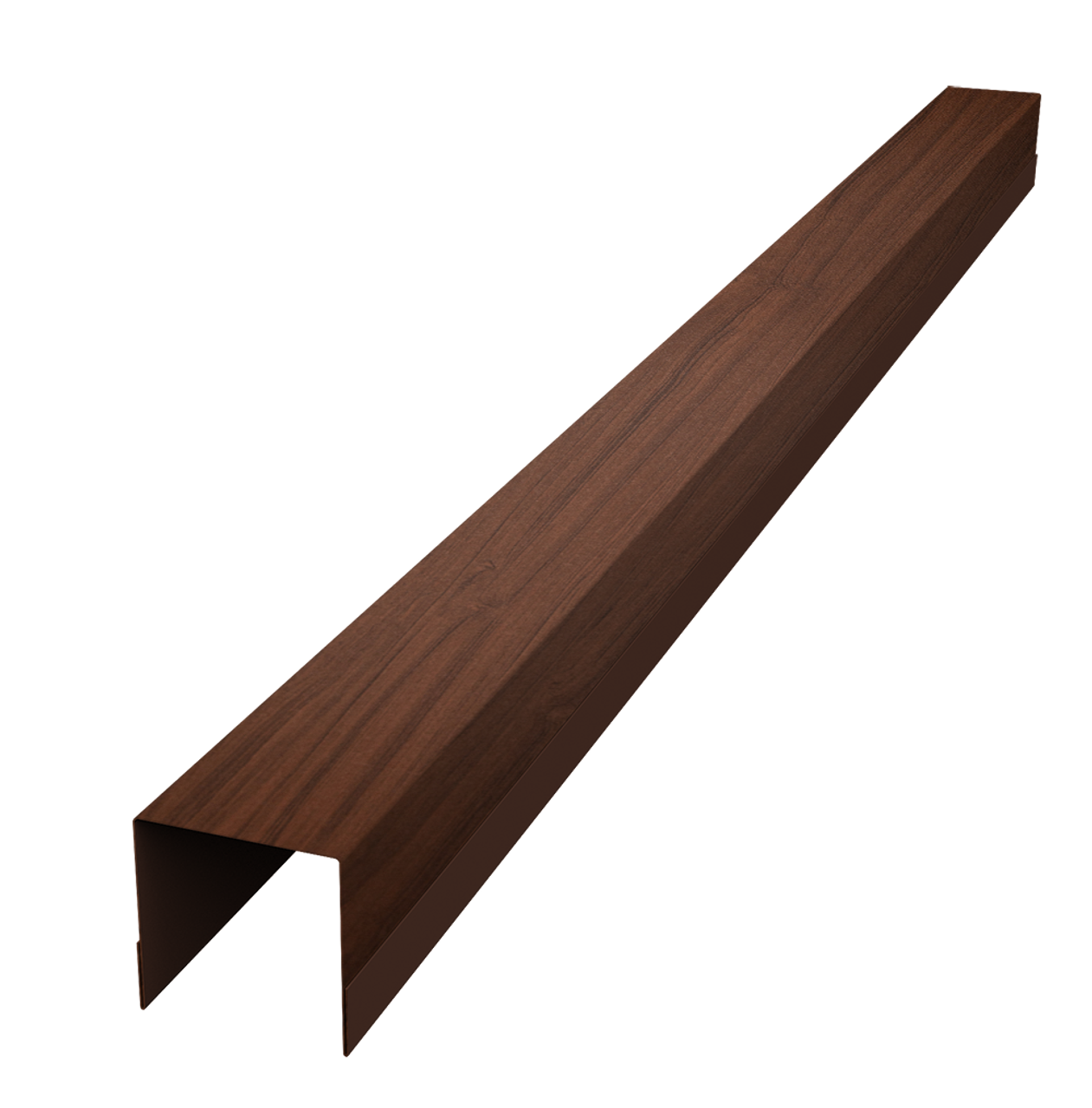 Планка вертикальная обратная для забора жалюзи Palermo 0,45 Print Elite Choco Wood TwinColor (2,5м)