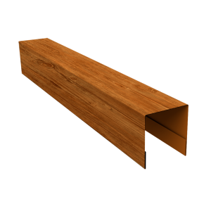 Планка боковая для забора из сайдинга (Блок-хаус new) 0,45 Print Elite Golden Wood TwinColor (2,06м)