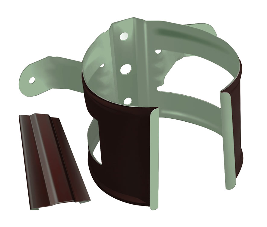 Кронштейн трубы на дерево Optima Matt 90мм RAL 8017