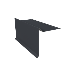 Планка ветровая с отгибом для мягкой кровли 100х20х70 0,45 Drap TX RAL 7024 мокрый асфальт (3м)