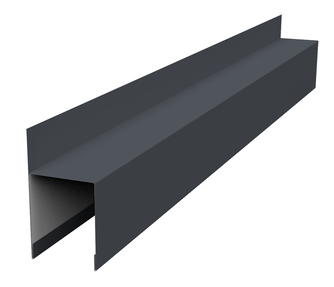 Планка опорная составная внешняя для забора жалюзи Palermo 0,5 Satin Matt RAL 7024 мокрый асфальт (3м)