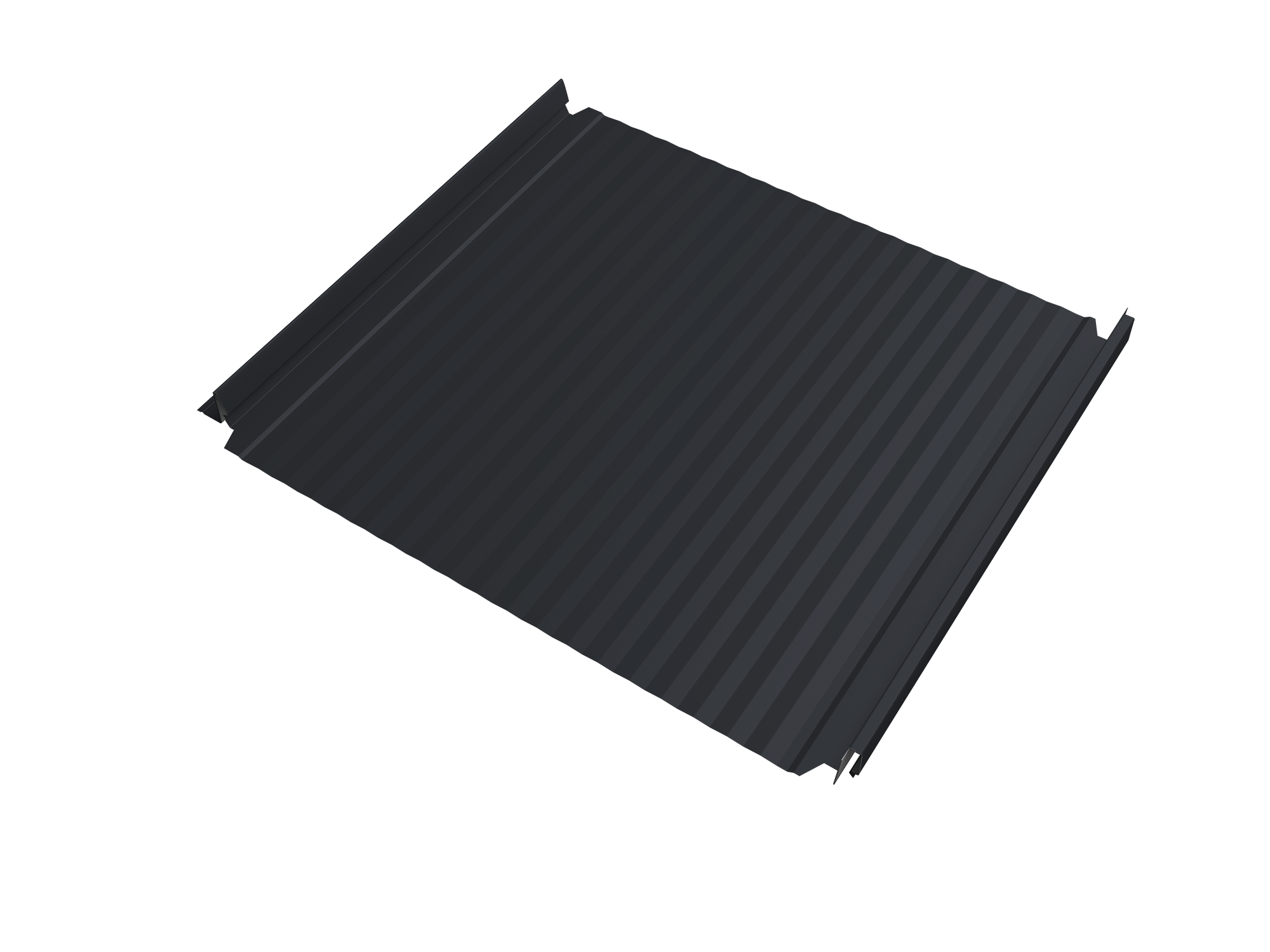 Кликфальц Double Pro Gofr Grand Line 0,5 PurPro с пленкой на замках RAL 7024 мокрый асфальт