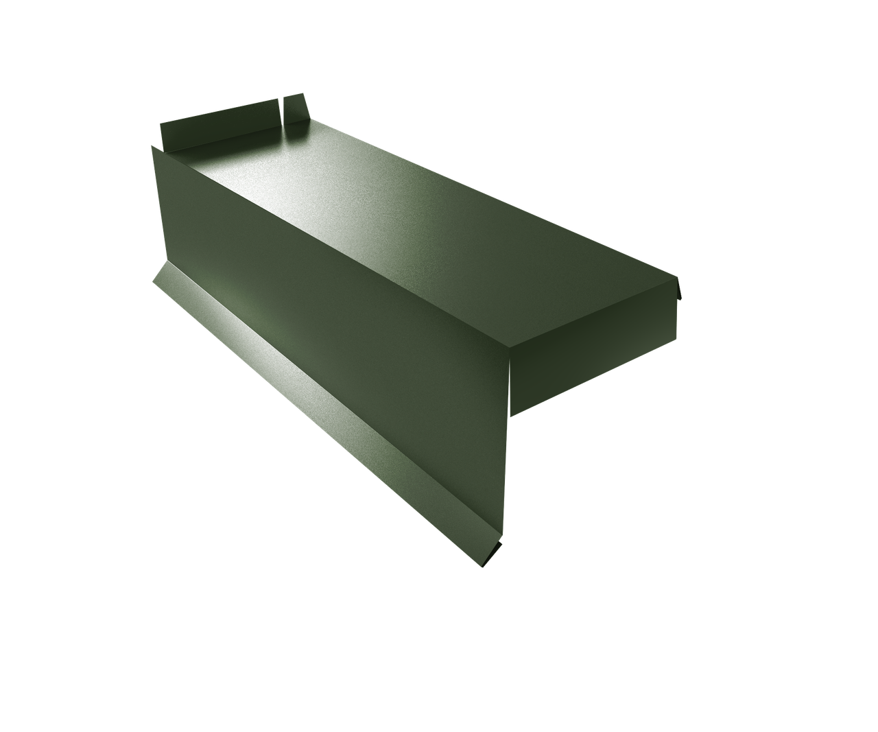 Планка торцевая сегментная Квадро профи Левая стартовая 0,5 Satin Matt TX RAL 6020 хромовая зелень