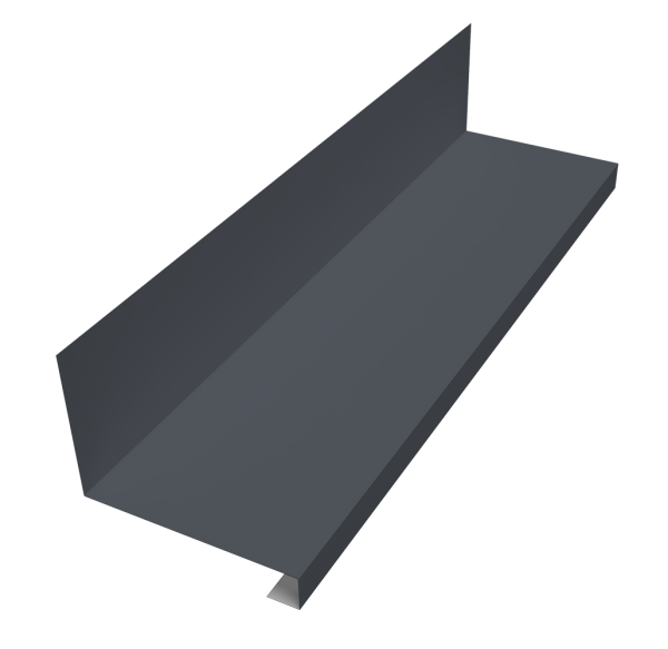 Планка примыкание нижнее к трубе для Кликфальц Pro 0,4 PE с пленкой RAL 7024 мокрый асфальт (3м)