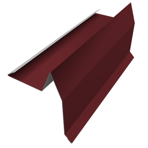 Планка торцевая для шифера 0,45 PE с пленкой RAL 3005 красное вино (2м)