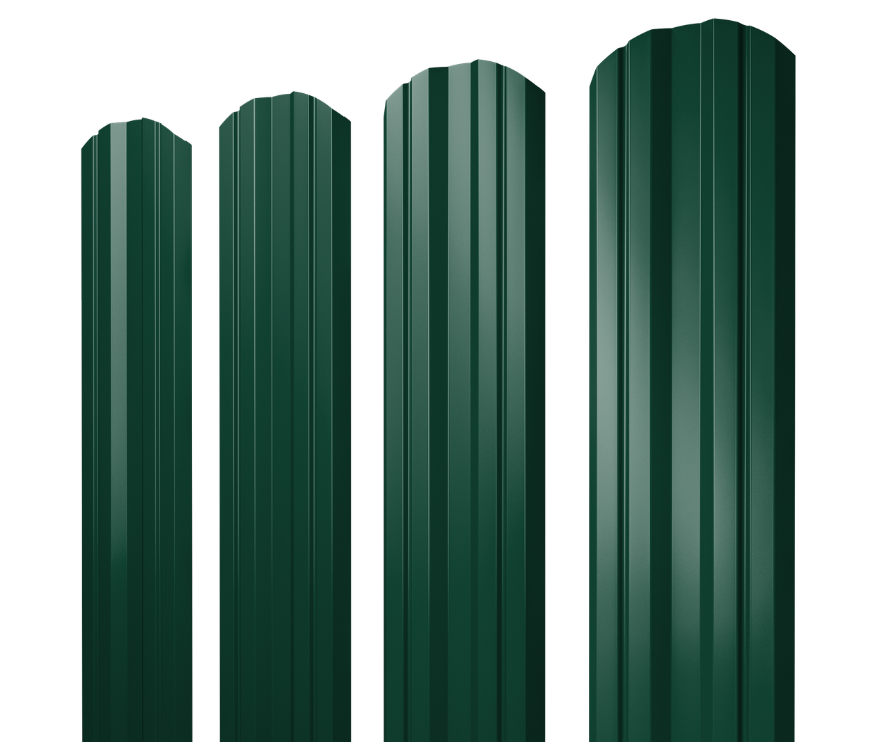 Штакетник Twin фигурный 0,5 PE RAL 6005 зеленый мох