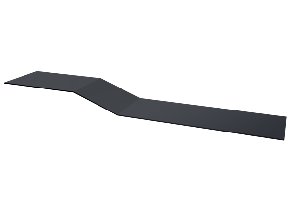 Планка крепежная фальц 0,4 PE-Double с пленкой RAL 7024 мокрый асфальт (2м)