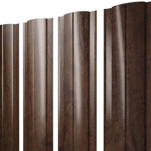 Штакетник Круглый с прямым резом 0,4 Print Premium Antique Wood TwinColor