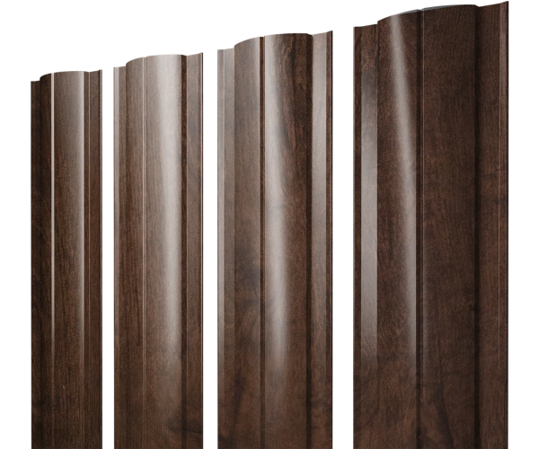 Штакетник Круглый с прямым резом 0,4 Print Premium Antique Wood TwinColor