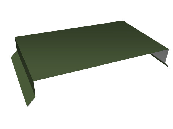 Парапетная крышка прямая 390мм 0,5 Satin Matt TX RAL 6020 хромовая зелень (3м)