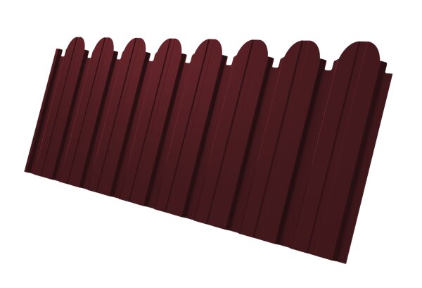 Профнастил C10B фигурный 0,45 PE-Double RAL 3005 красное вино