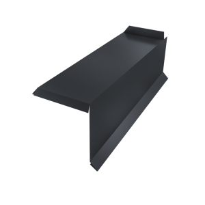 Планка торцевая сегментная 20мм Правая 0,45 Drap TwinColor RAL 7024 мокрый асфальт