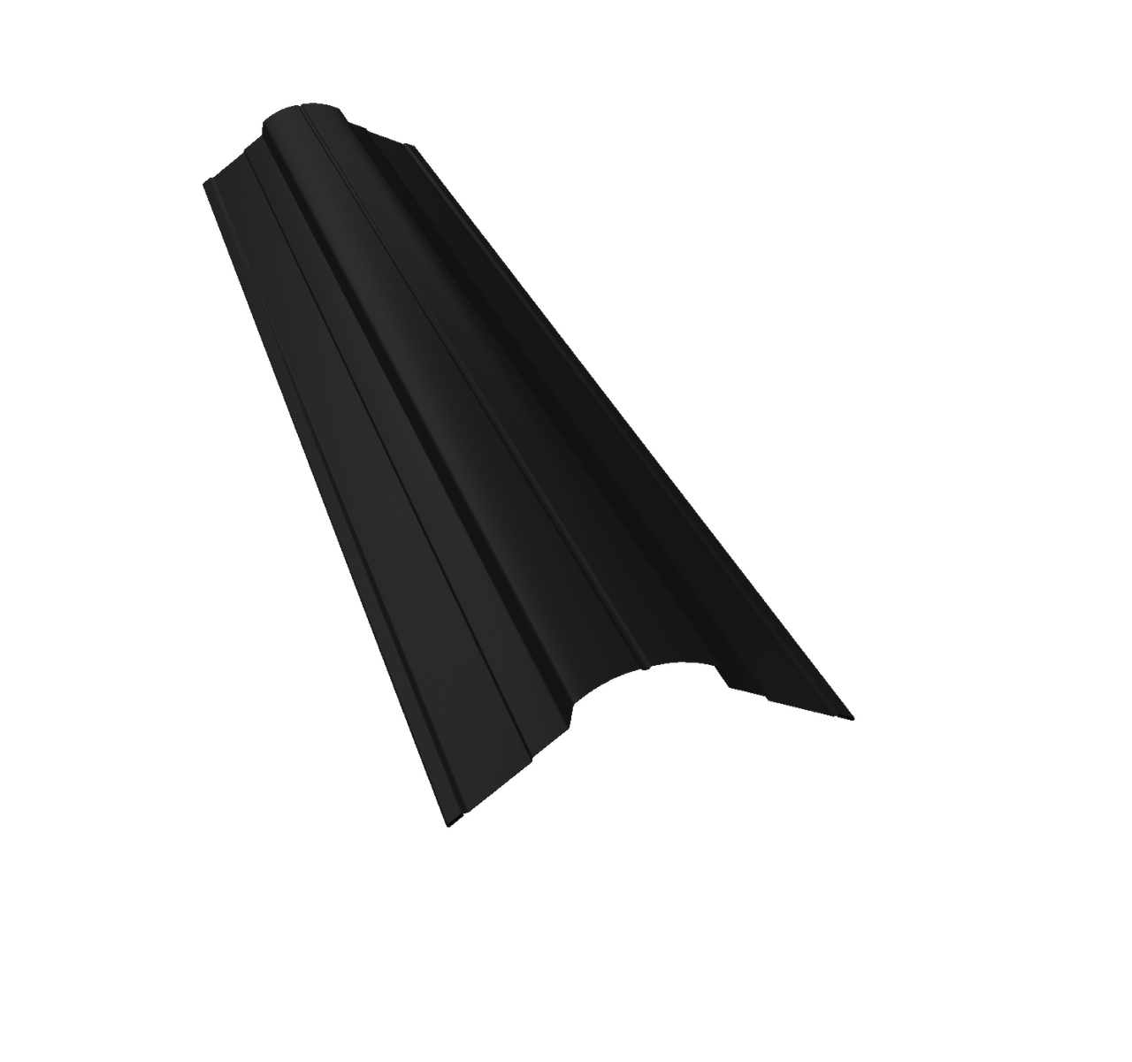 Планка конька фигурного 70x70 0,5 PurLite Matt RAL 9005 черный (3м)