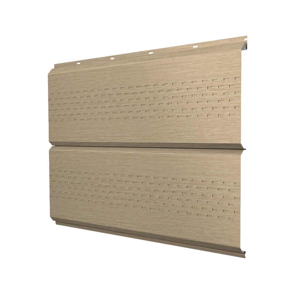 Софит ЭкоБрус new c перфорацией 0,45 Print Elite с пленкой Milky Wood TwinColor